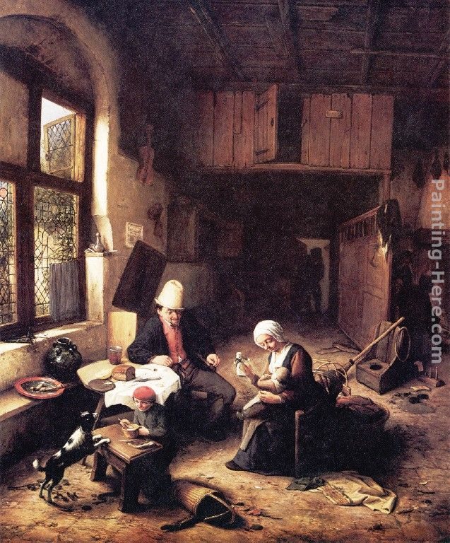 Adriaen van Ostade Inside a Peasant's Cottage